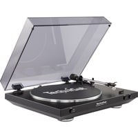 TechniSat LP 200 Vintage Edition, Plattenspieler schwarz/silber, inkl. zwei LPs, Phonovorverstärker, USB-Anschluss