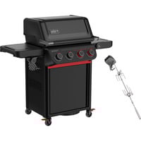 Weber Gasgrill Spirit EP-435R GBS, Stealth-Edition schwarz/rot, 13,78 kW, mit Sear Zone, Seitenbrenner und Drehspieß, Modell 2025